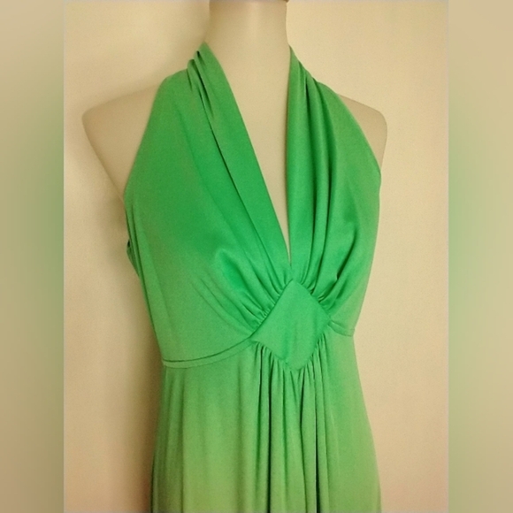 GREEN SHERBET POLY MAXI GOWN - Picture 2 of 7